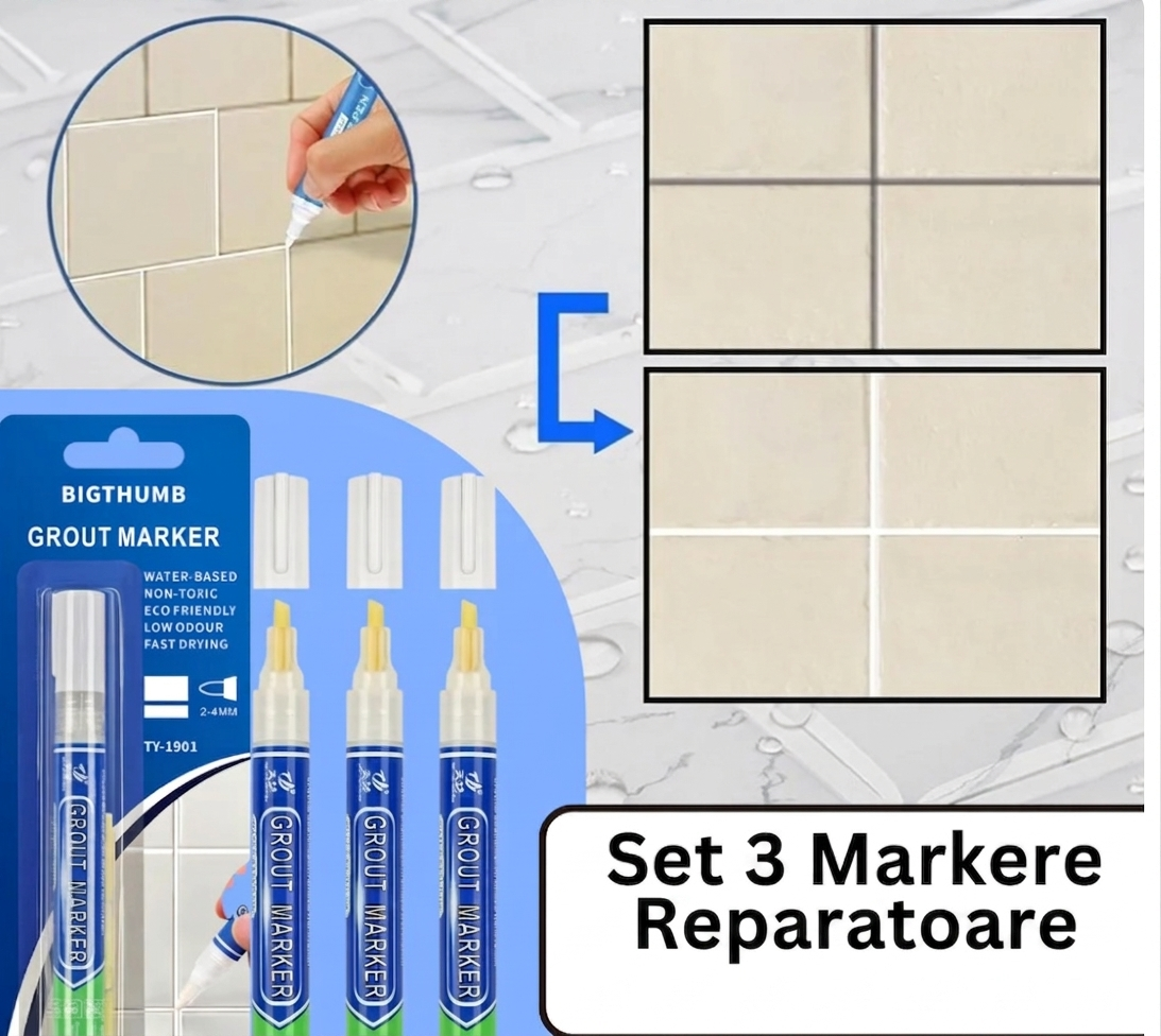 Set 3 Markere Speciale – Repară, Umple și Revopsește Rosturile Crăpate în câteva minute