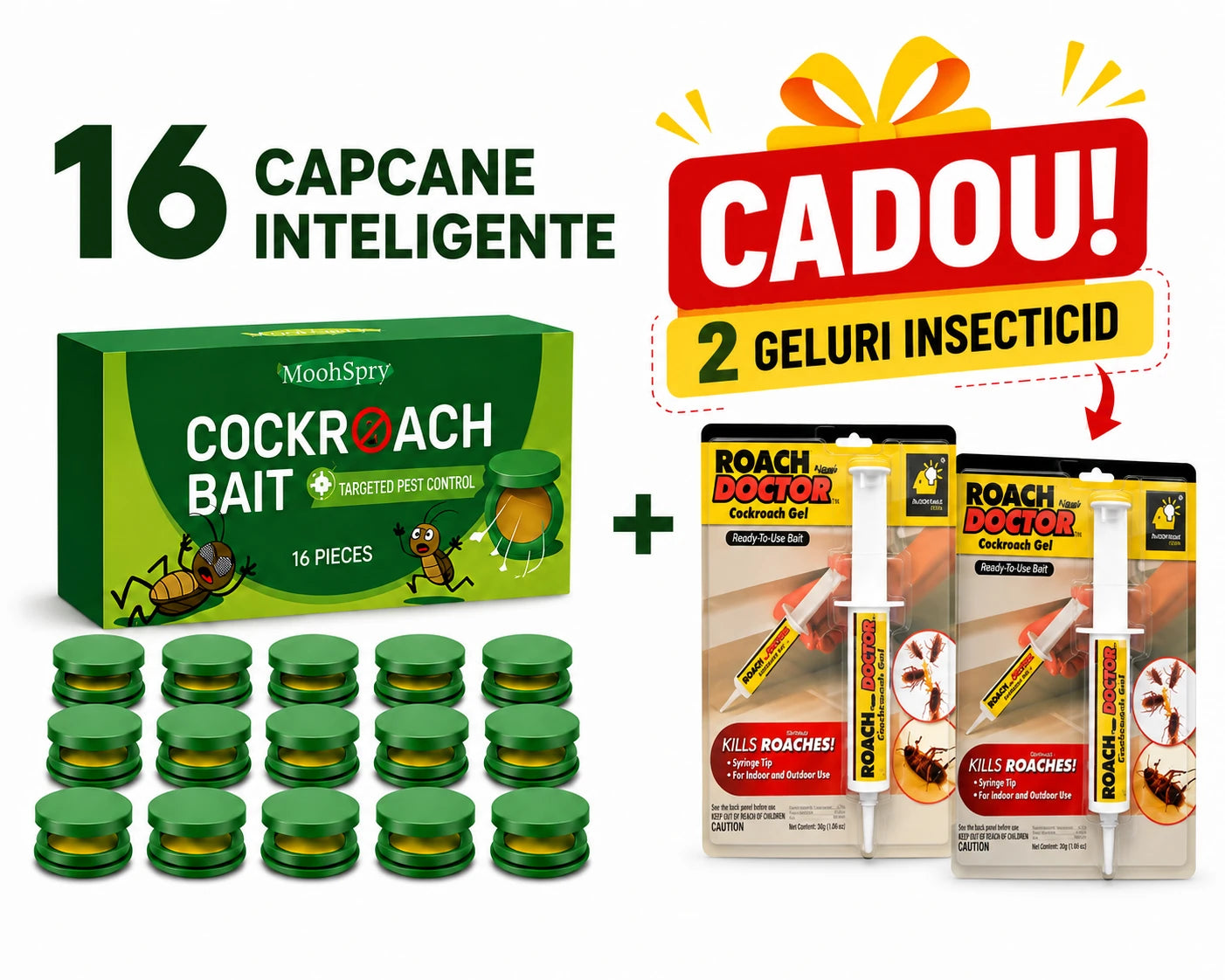 🎁 16 Capcane Inteligente + 2 Geluri instecticid CADOU!