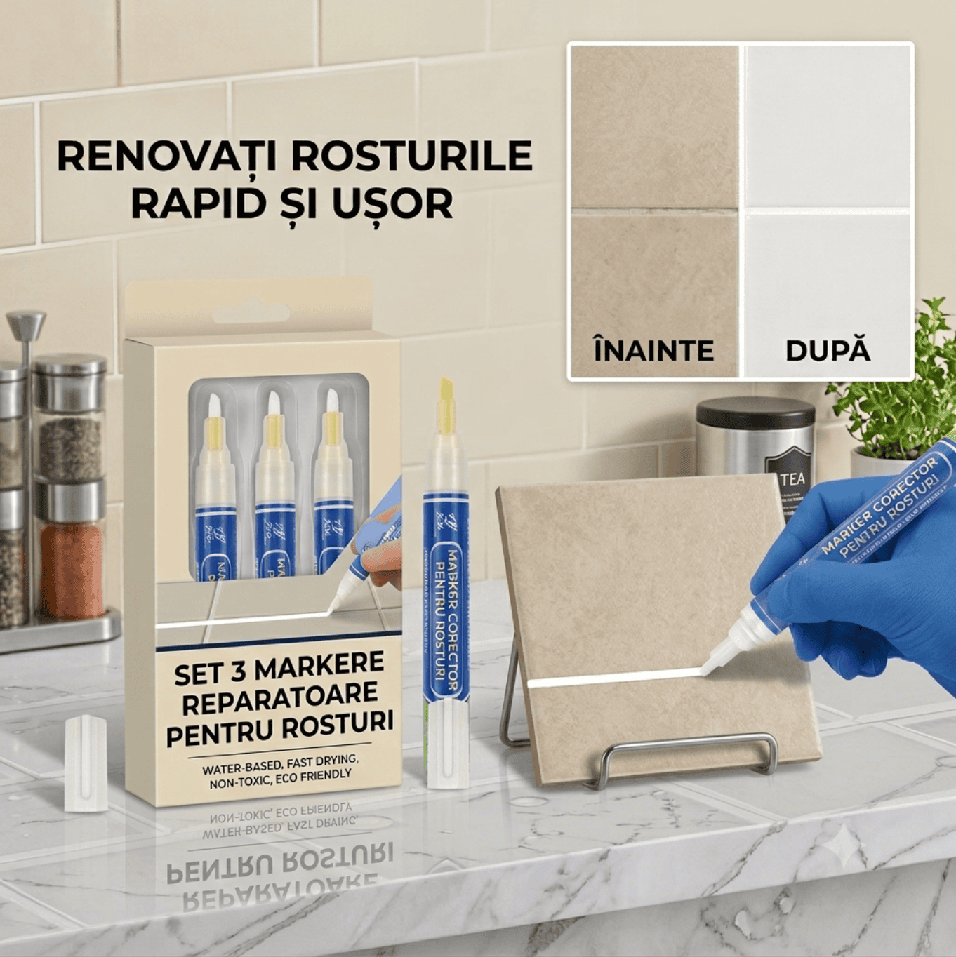 Set 3 Markere Speciale – Repară, Umple și Revopsește Rosturile Crăpate în câteva minute